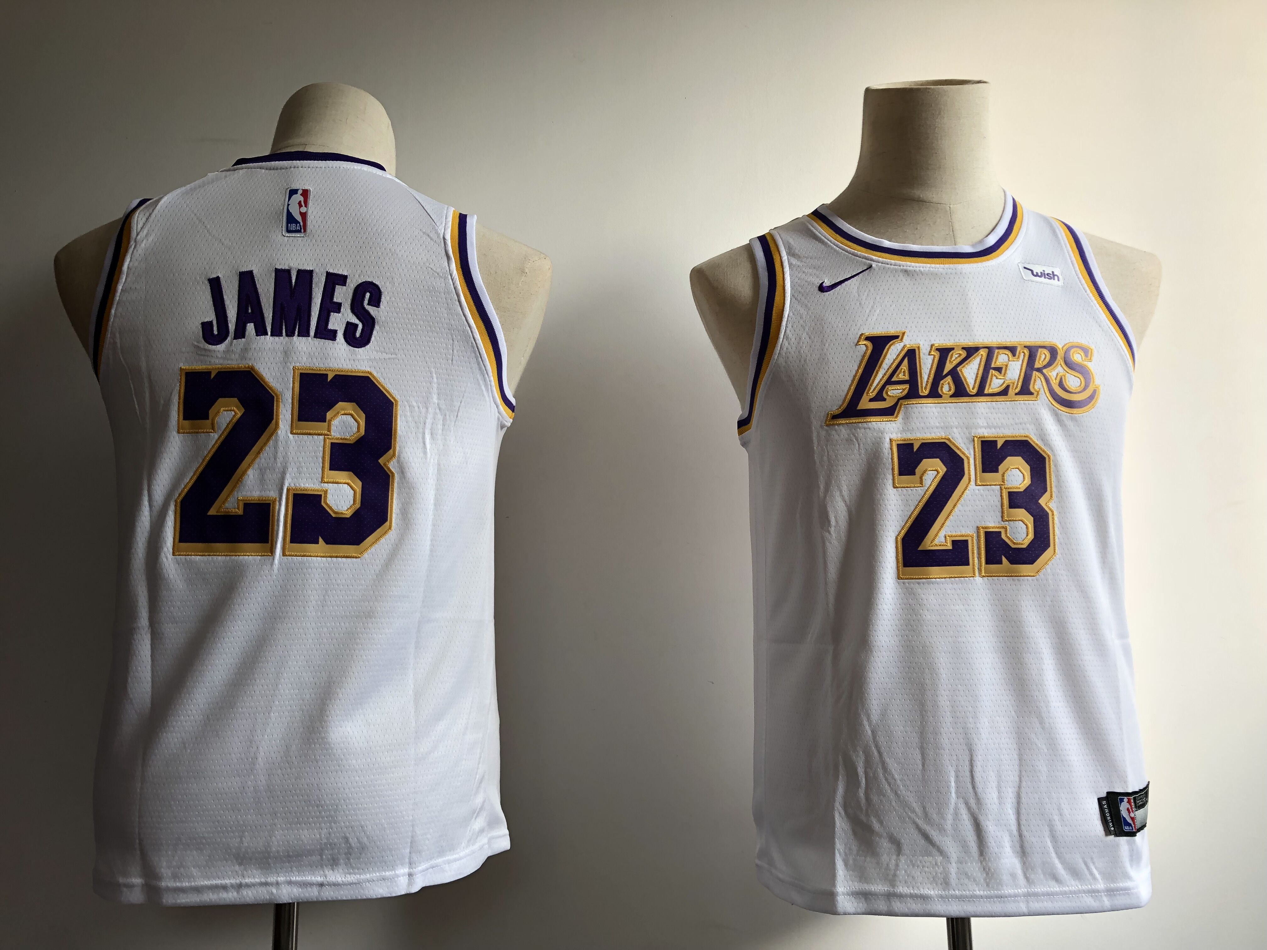 Youth Los Angeles Lakers 23 James white Nike NBA Jerseys